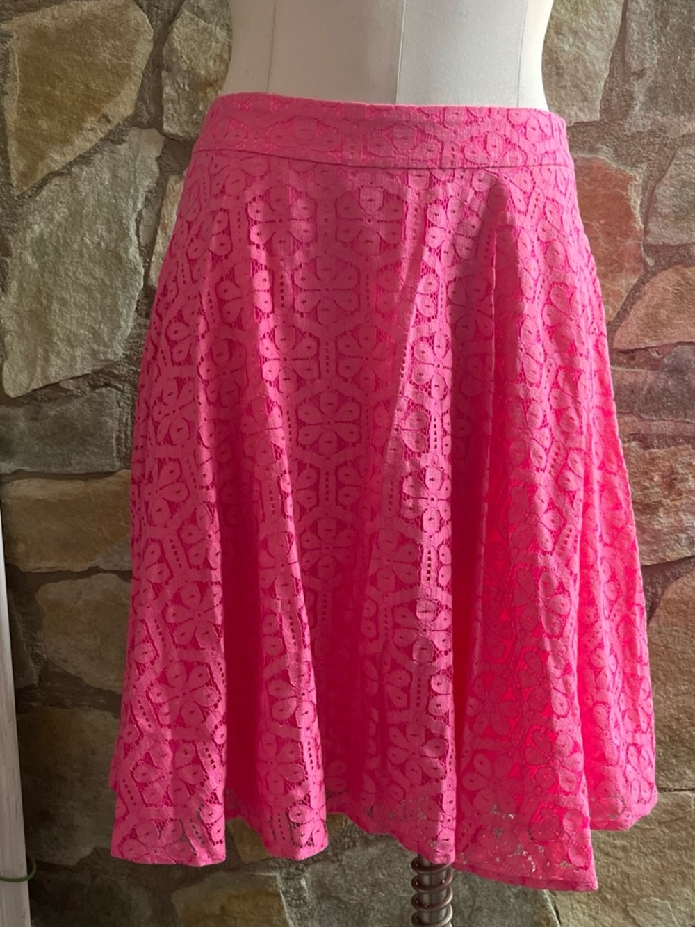 Lilly Pulitzer Pink Lace A-Line Skirt Size 10